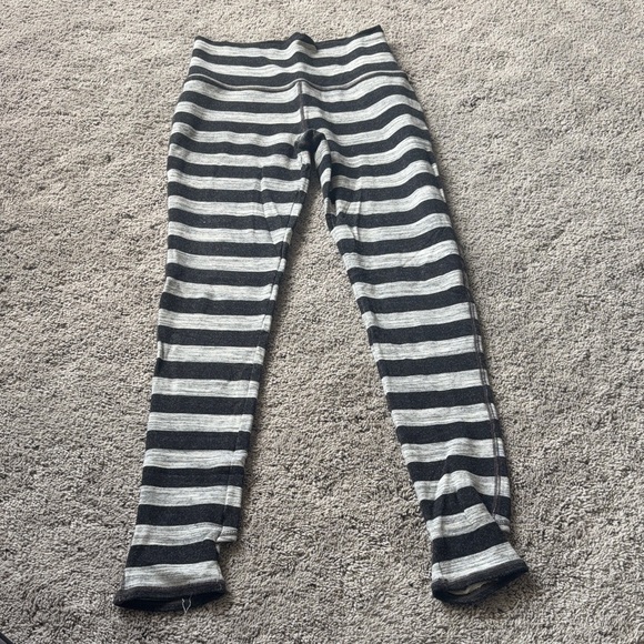 Free People Movement Striped Black and Gray Leggings - Picture 1 of 6